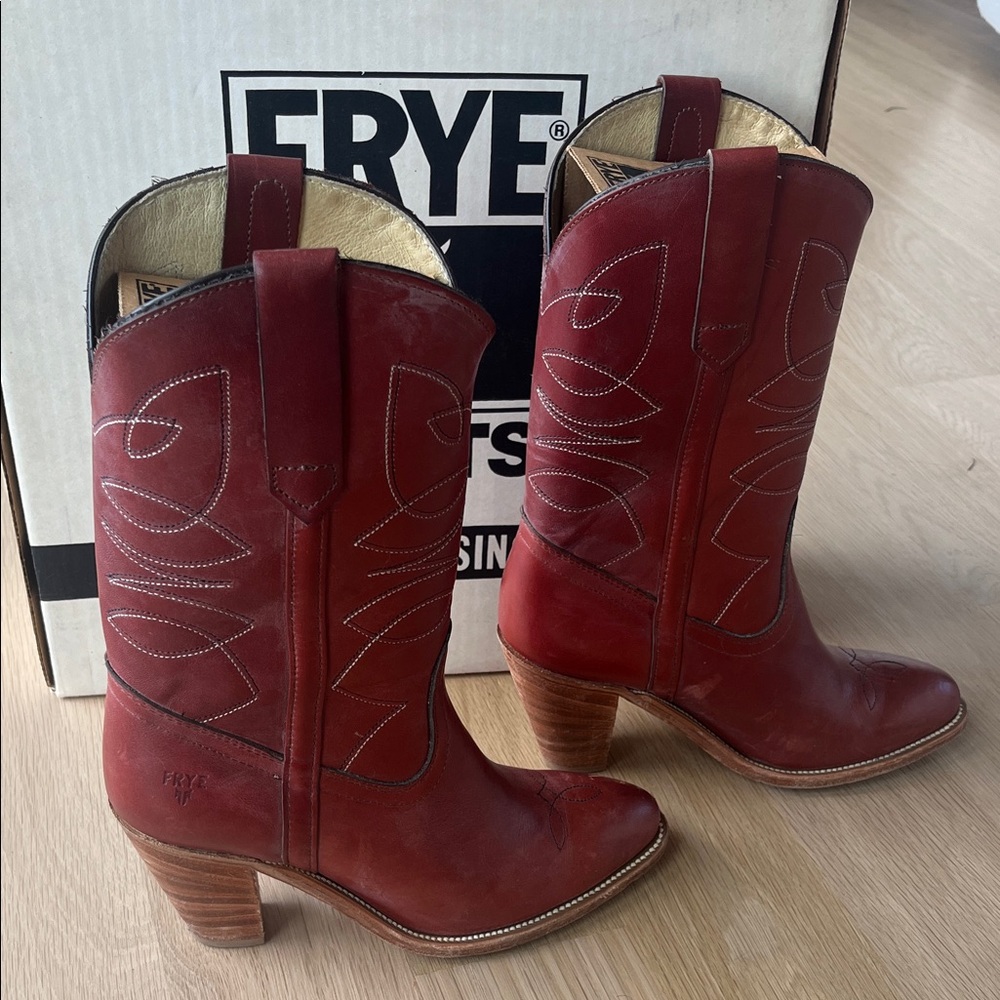 Frye Vintage 1970s or 1980s Redwood Leather Boots - Picture 3 of 6